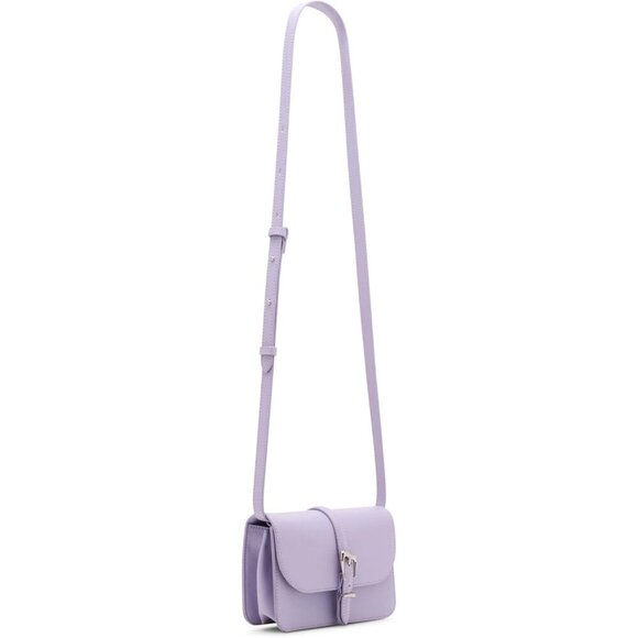 Womens Crossbody Bag Polyester Lavender Buckle Flap Slim Durable - Picture 5 of 6